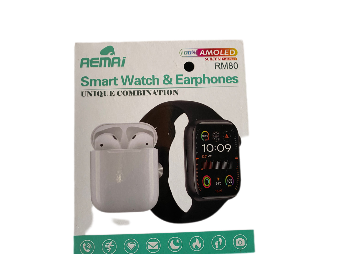 smart watch and headphones